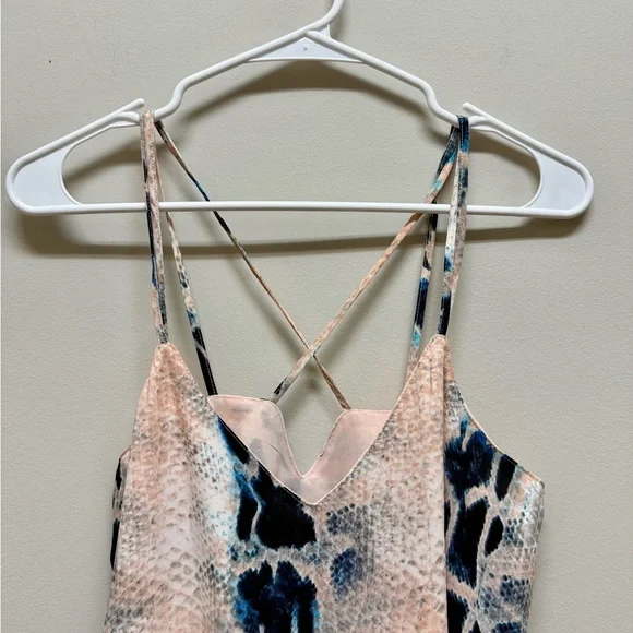 2/$30 Buddy Love - Multicolor Snakeskin Spaghetti Strap Blouse/Top Size Small - Picture 3 of 8